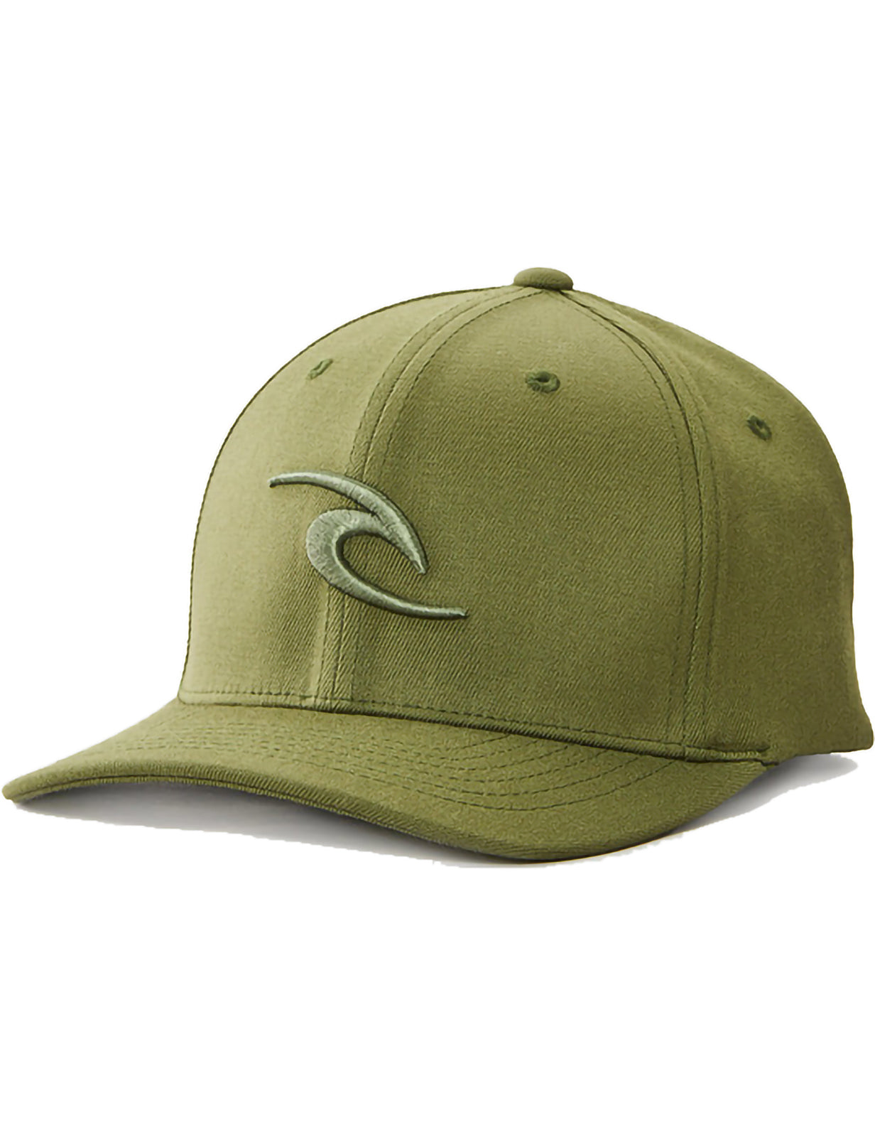 Rip Curl Tepan Flexfit Curved Peak Cap in Muted Green