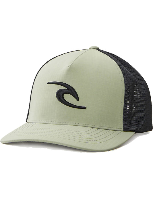 Rip Curl Tepan Flexfit Trucker Curved Peak Cap in Light Green