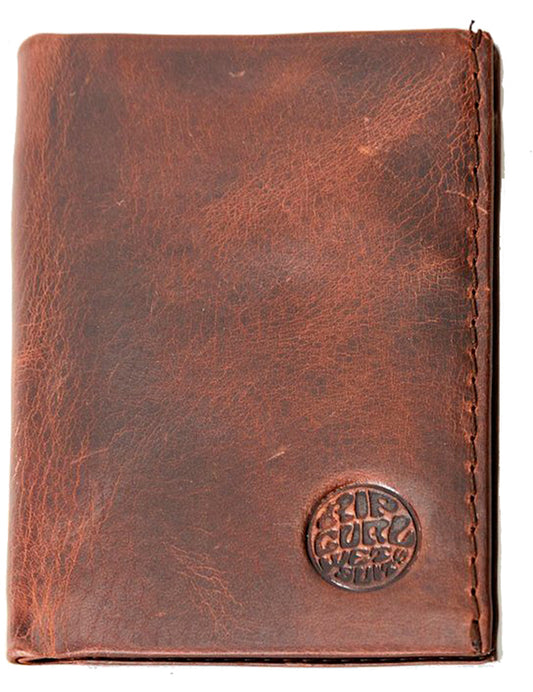 Rip Curl Texas RFID Slim Leather Wallet in Brown