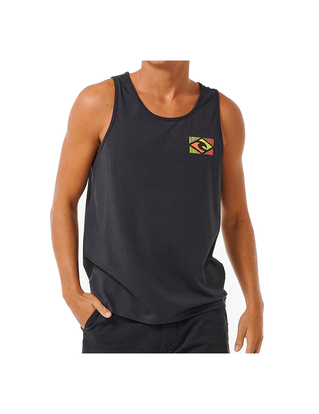 Rip Curl Traditions Sleeveless T-Shirt in Washed Black