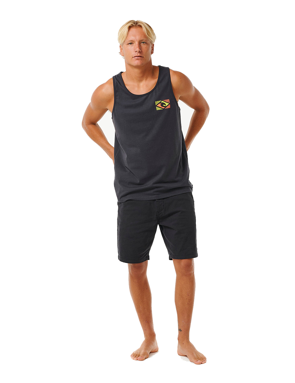 Rip Curl Traditions Sleeveless T-Shirt in Washed Black