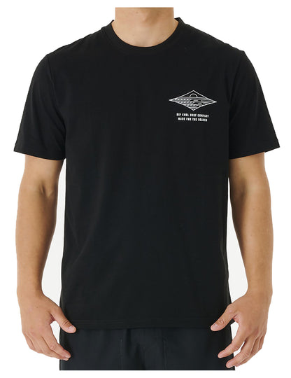 Rip Curl Vaporcool Line Up Short Sleeve T-Shirt in Black