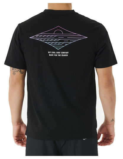 Rip Curl Vaporcool Line Up Short Sleeve T-Shirt in Black