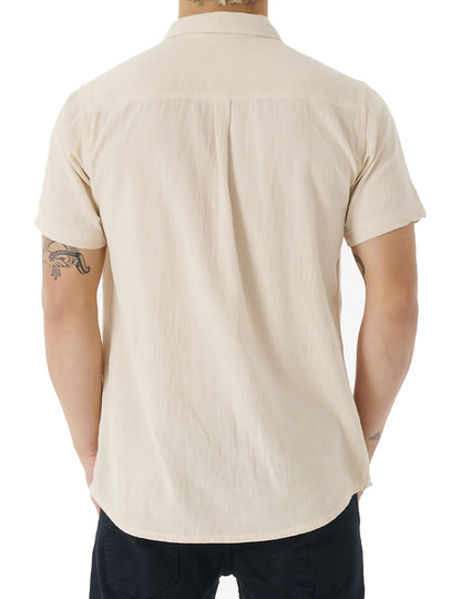 Rip Curl Washed Short Sleeve Shirt in Bone