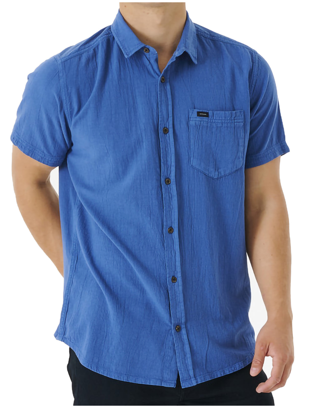 Rip Curl Washed Short Sleeve Shirt in Sparky Blue