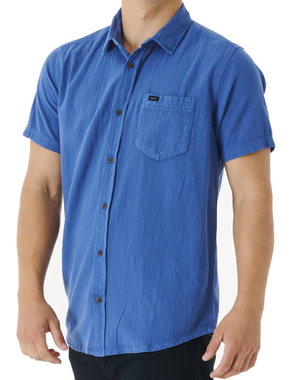 Rip Curl Washed Short Sleeve Shirt in Sparky Blue