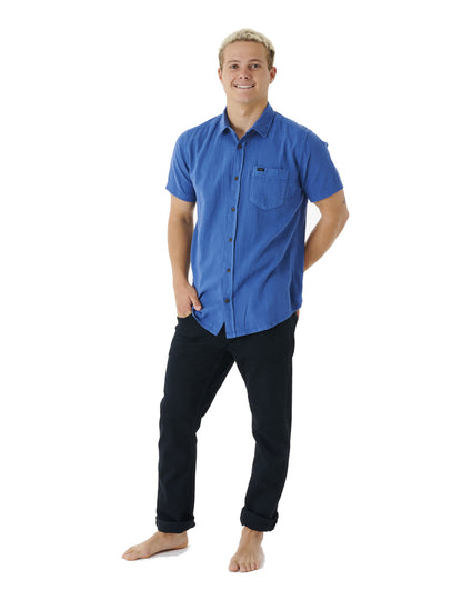 Rip Curl Washed Short Sleeve Shirt in Sparky Blue