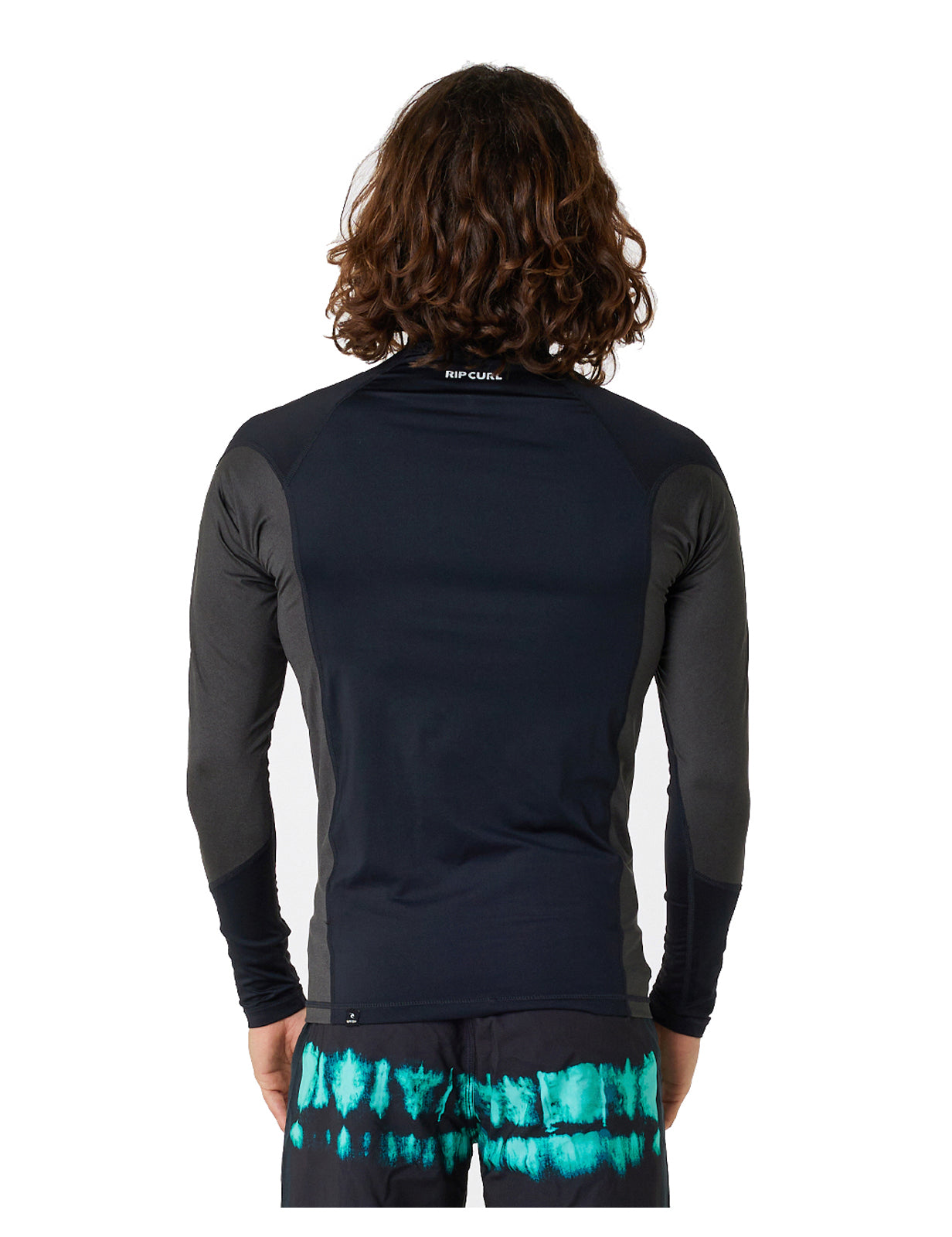 Rip Curl Waves UPF Performance Long Sleeve Rash Vest in Black