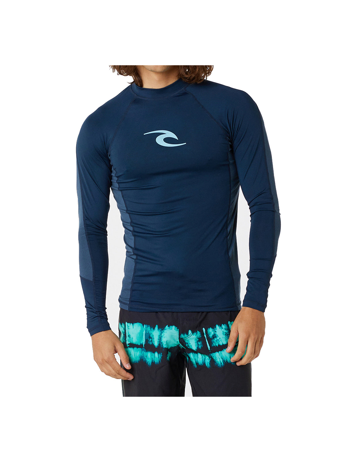 Rip Curl Waves UPF Performance Long Sleeve Rash Vest in Dark Navy