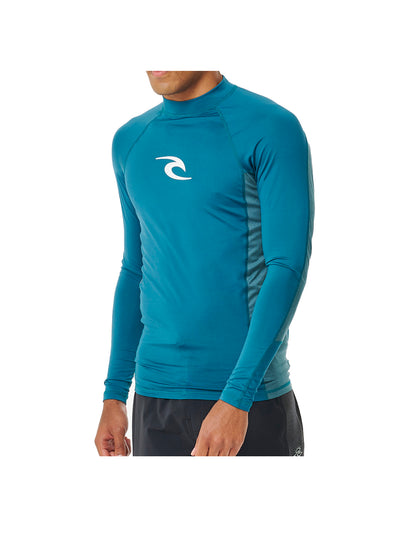 Rip Curl Waves UPF Performance Long Sleeve Rash Vest in Deep Ocean