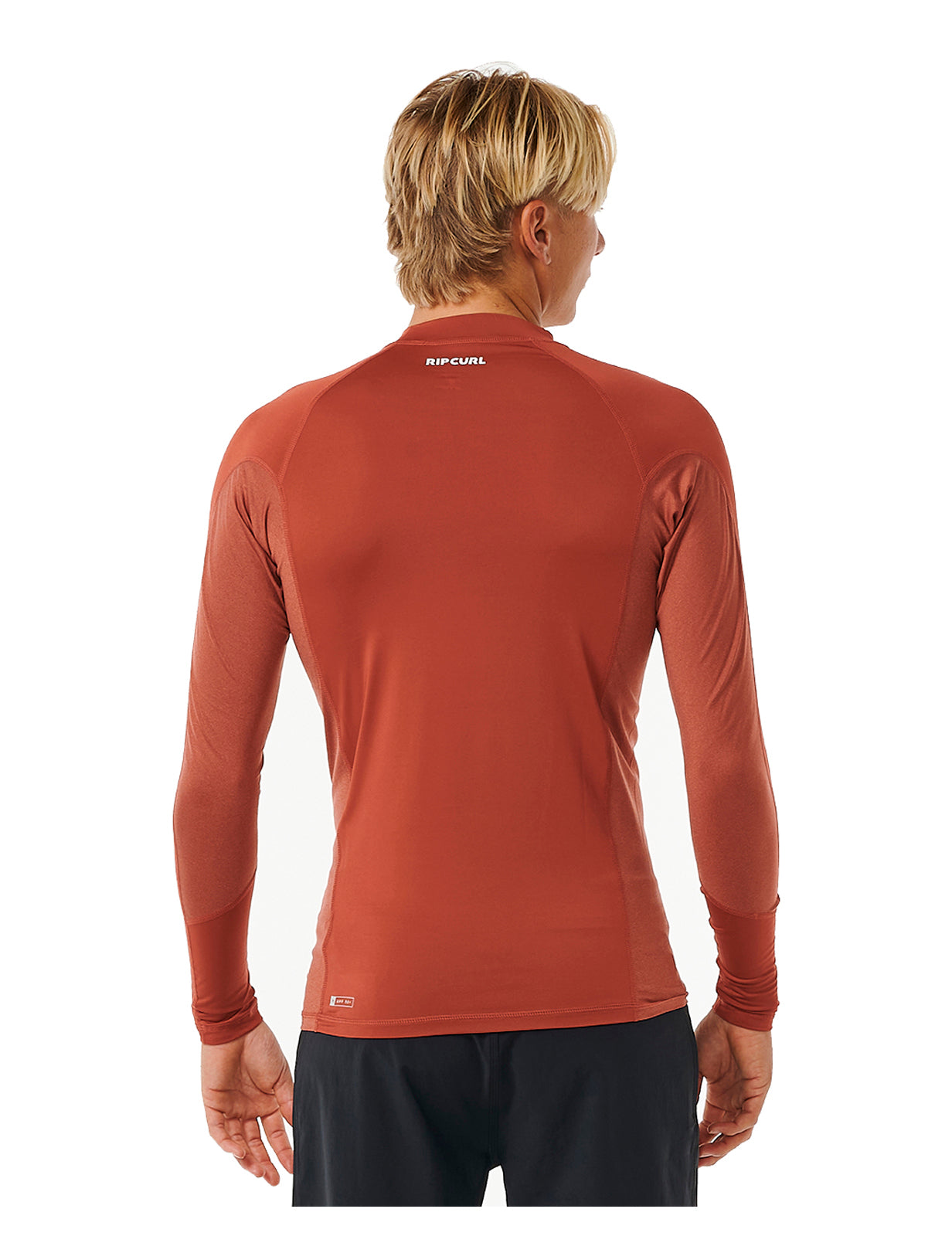 Rip Curl Waves UPF Performance Long Sleeve Rash Vest in Red