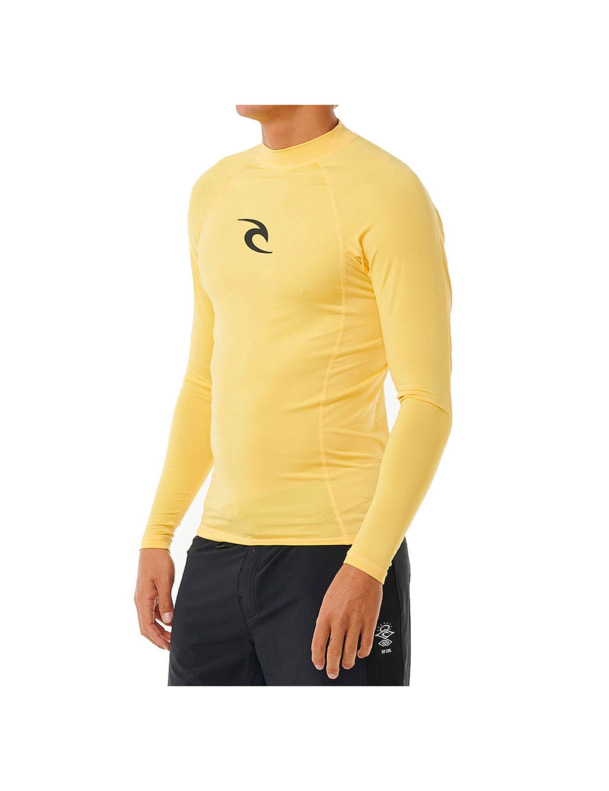 Rip Curl Waves UPF Performance Long Sleeve Rash Vest in Yellow