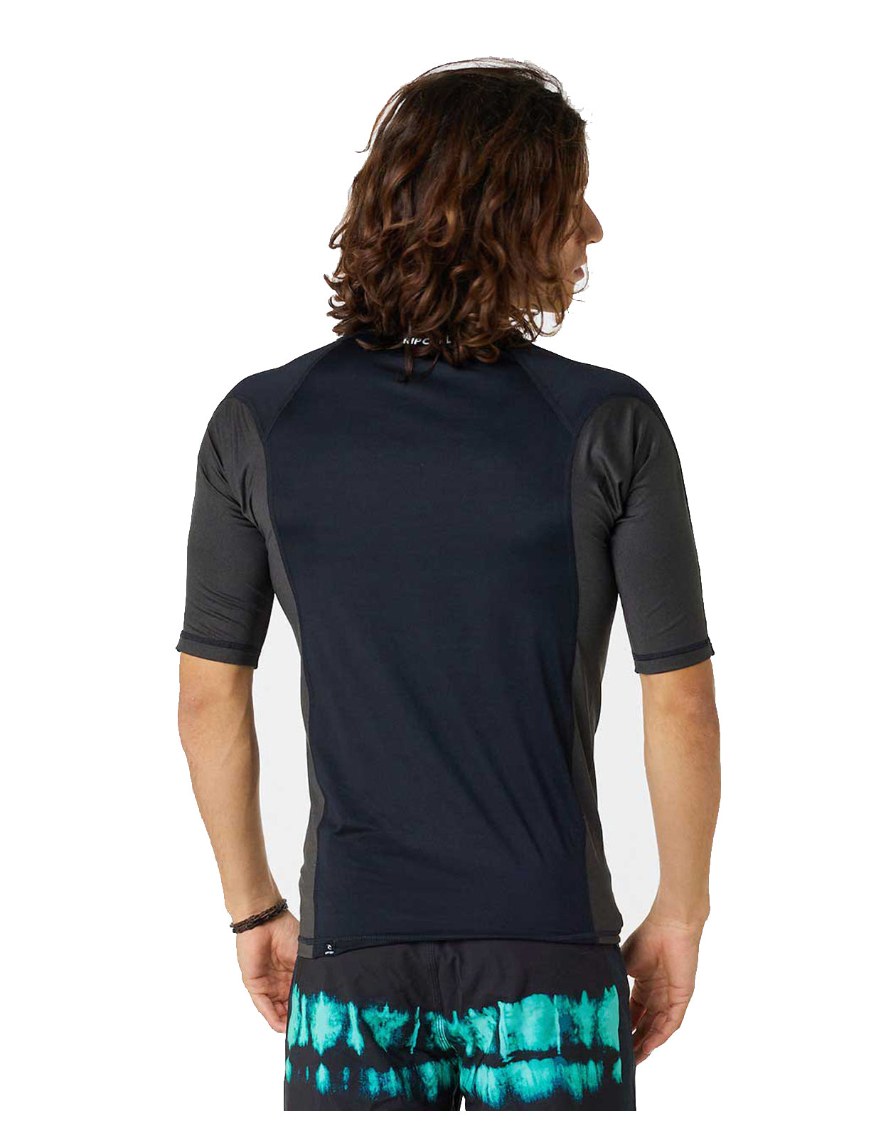 Rip Curl Waves UPF Performance Short Sleeve Rash Vest in Black