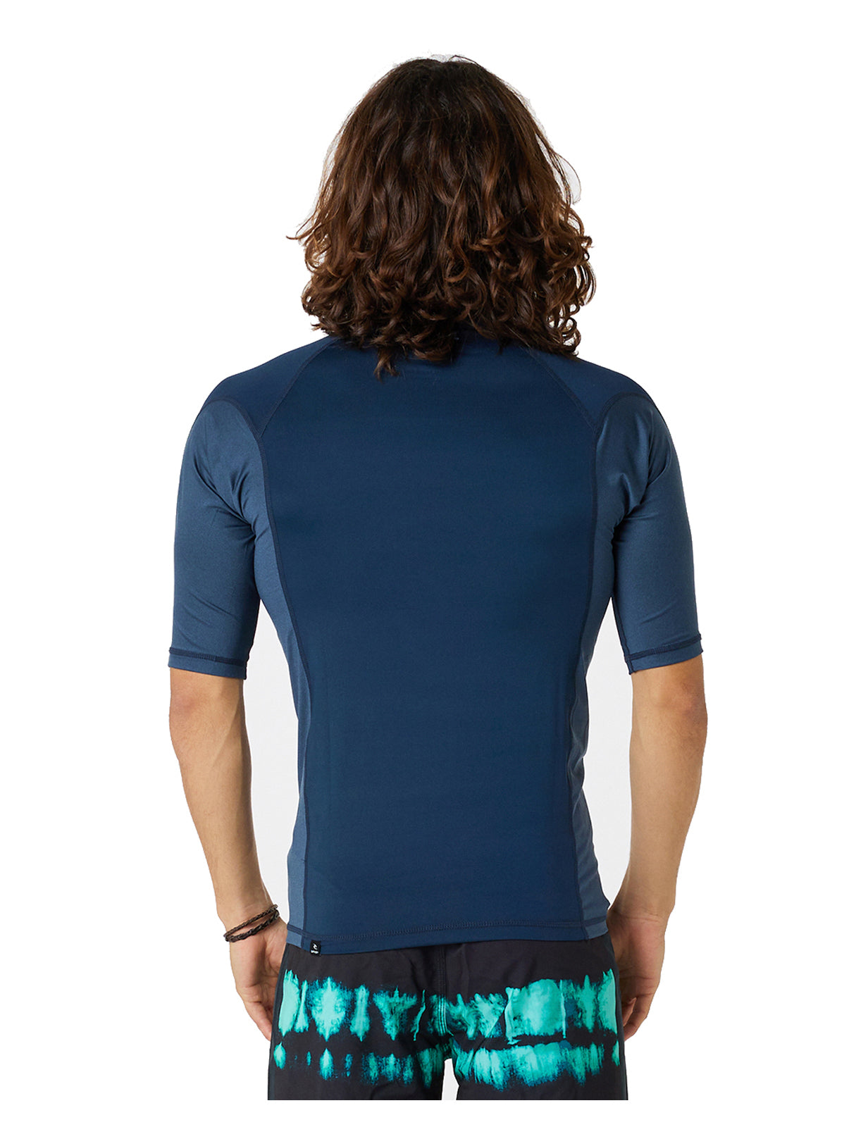 Rip Curl Waves UPF Performance Short Sleeve Rash Vest in Dark Navy