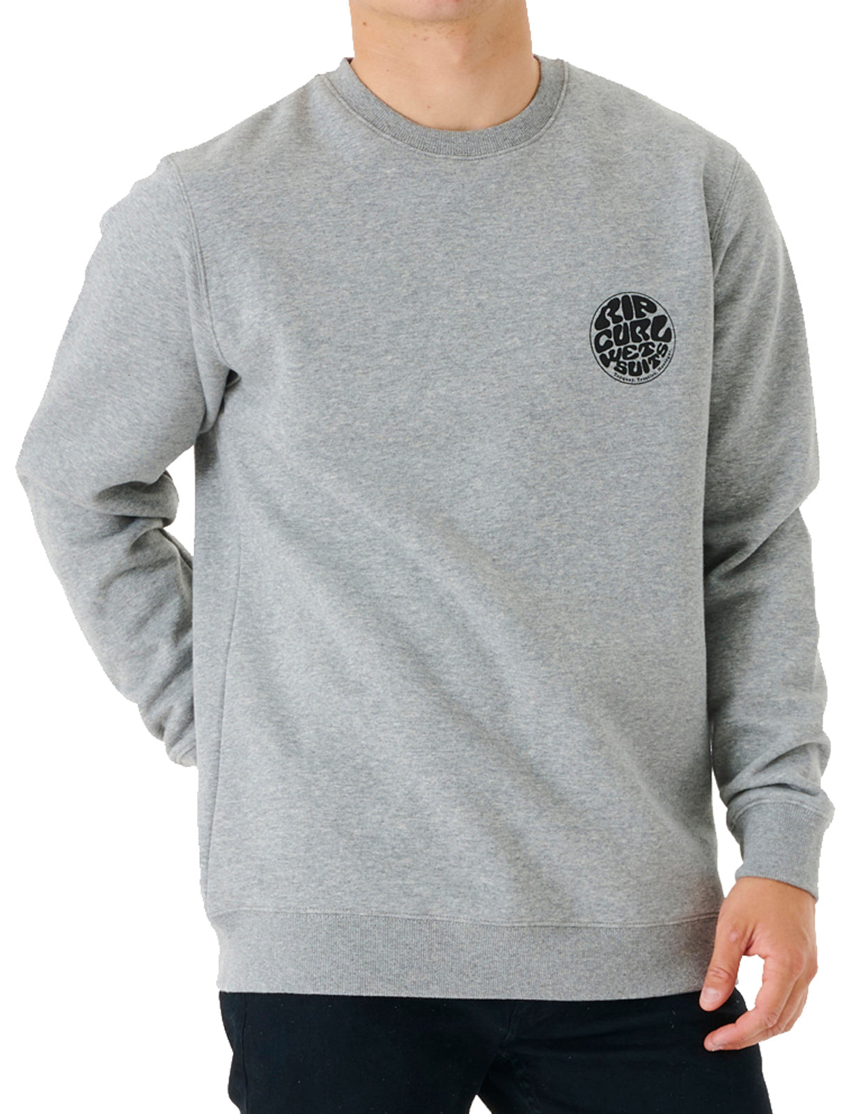 Rip Curl Wetsuit Icon Crew Sweatshirt in Grey Marle