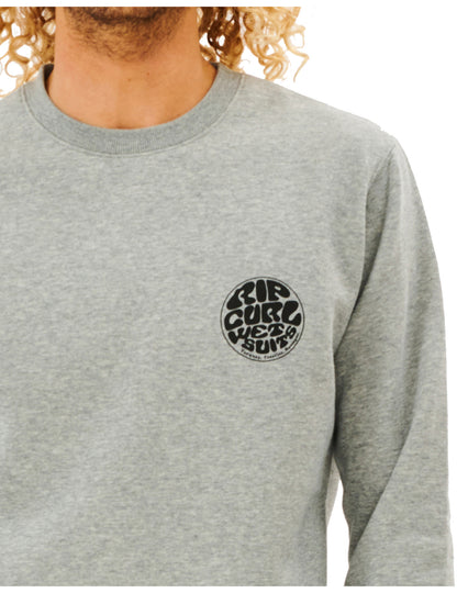 Rip Curl Wetsuit Icon Crew Sweatshirt in Grey Marle