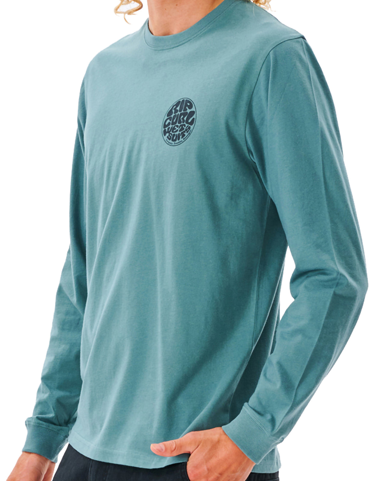 Rip Curl Wetsuit Icon Long Sleeve T-Shirt in Blue Stone