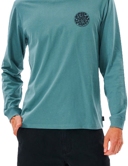 Rip Curl Wetsuit Icon Long Sleeve T-Shirt in Blue Stone