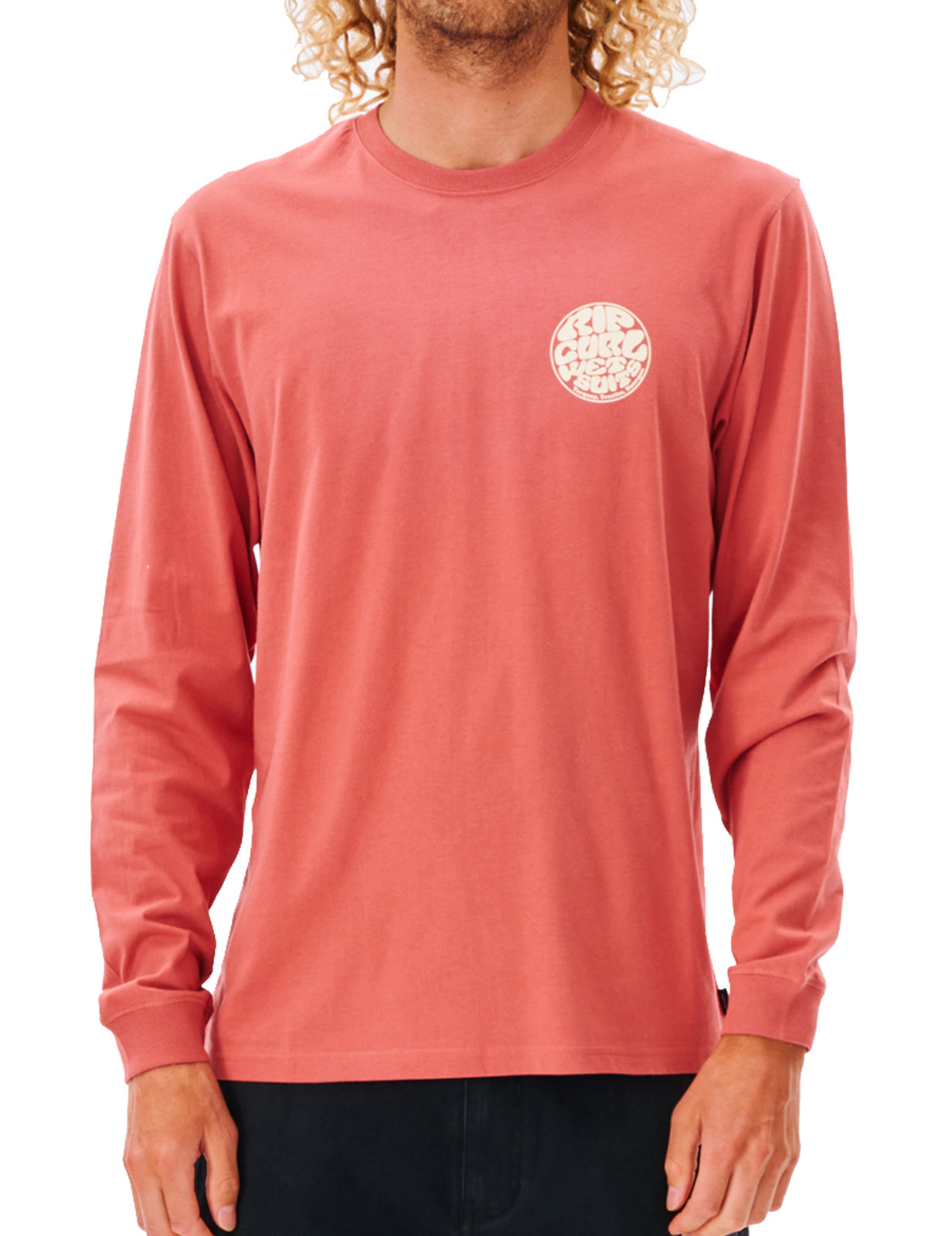 Rip Curl Wetsuit Icon Long Sleeve T-Shirt in Dusty Mushroom