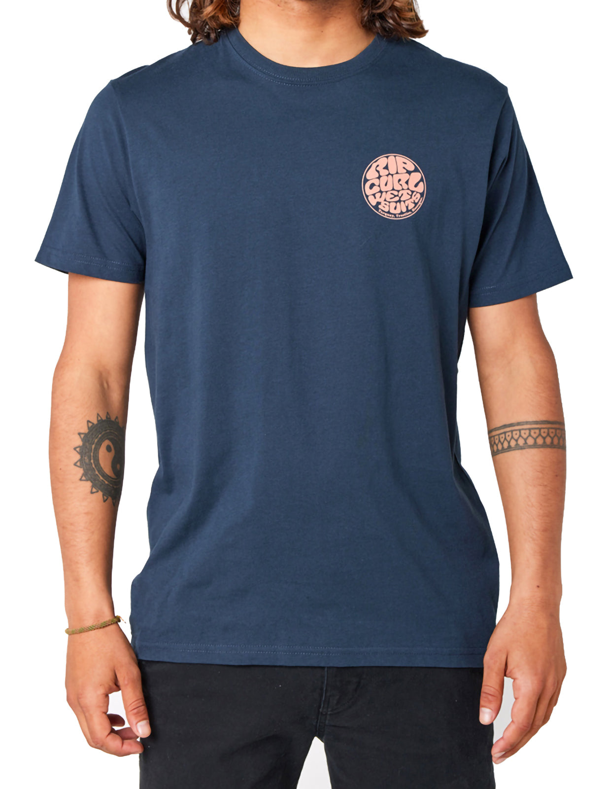 Rip Curl Wetsuit Icon Short Sleeve T-Shirt in Dark Navy