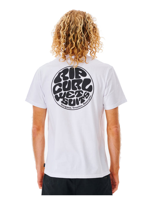 Rip Curl Wetsuit Icon Short Sleeve T-Shirt in White