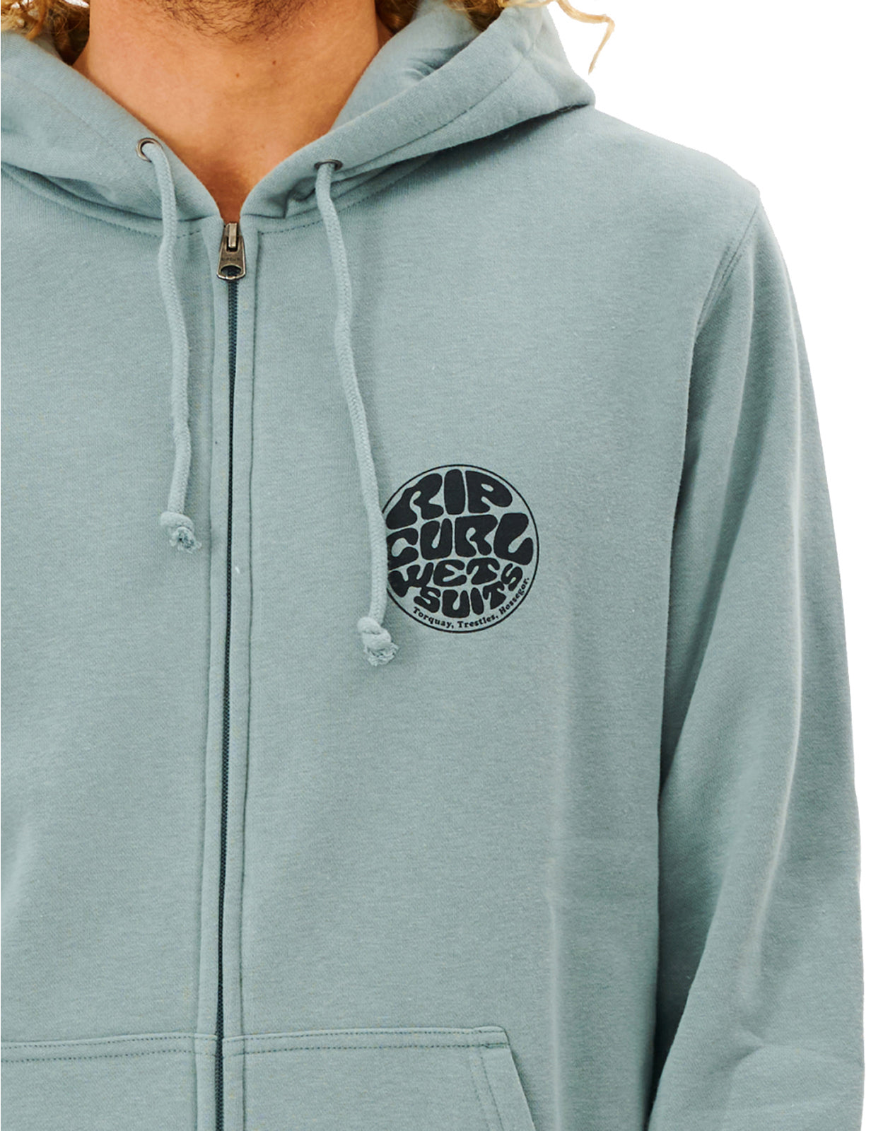 Rip Curl Wetsuit Icon Zipped Hoody in Mineral Blue