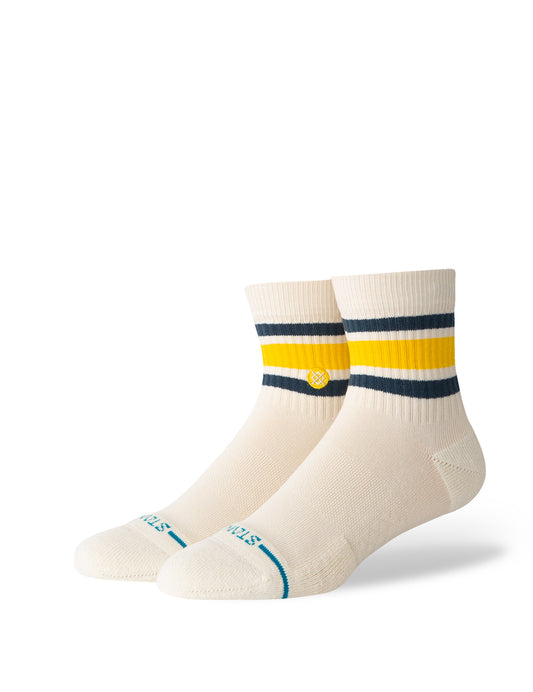 Stance Boyd Quarter Crew Socks in Cream