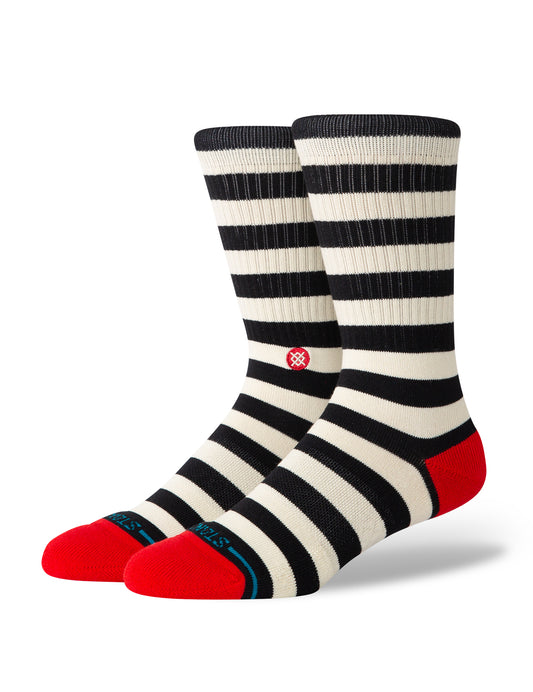 Stance Breton Crew Socks in Black White