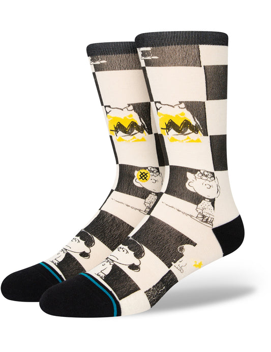 Stance Checked Crew Socks in Black