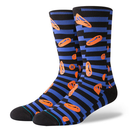 Stance Face Melt Crew Socks in Blue