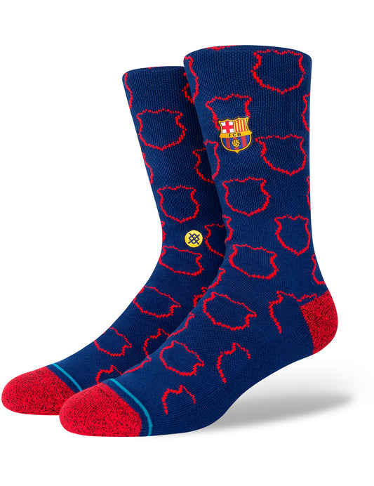 Chaussettes d'équipage Stance Crest FC Barcelona en bleu marine