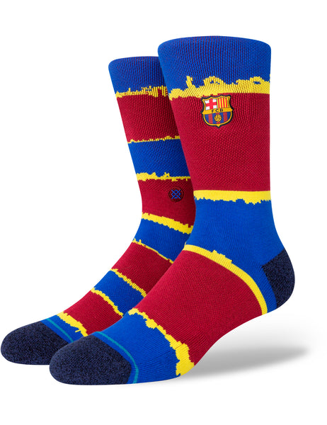 Stance Stripe FC Barcelona Crew Socks in Maroon Socks For Men Fashion Wear Hardcloud