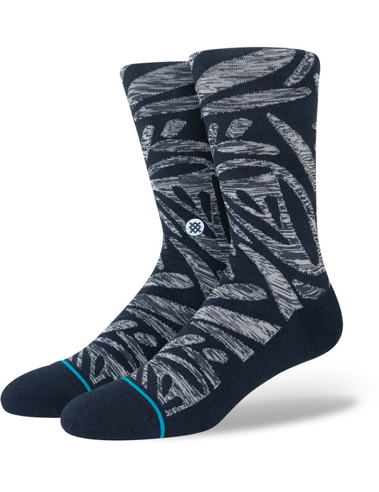 Stance Fractals Crew Socks in Navy