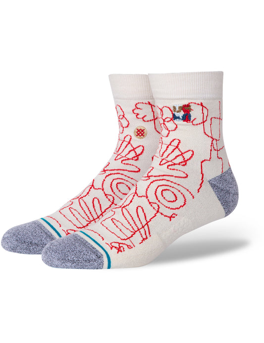 Stance Handsy Qtr Ankle Socks in Offwhite