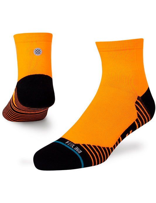 Stance Hiatus Qtr Ankle Socks in Neon Orange