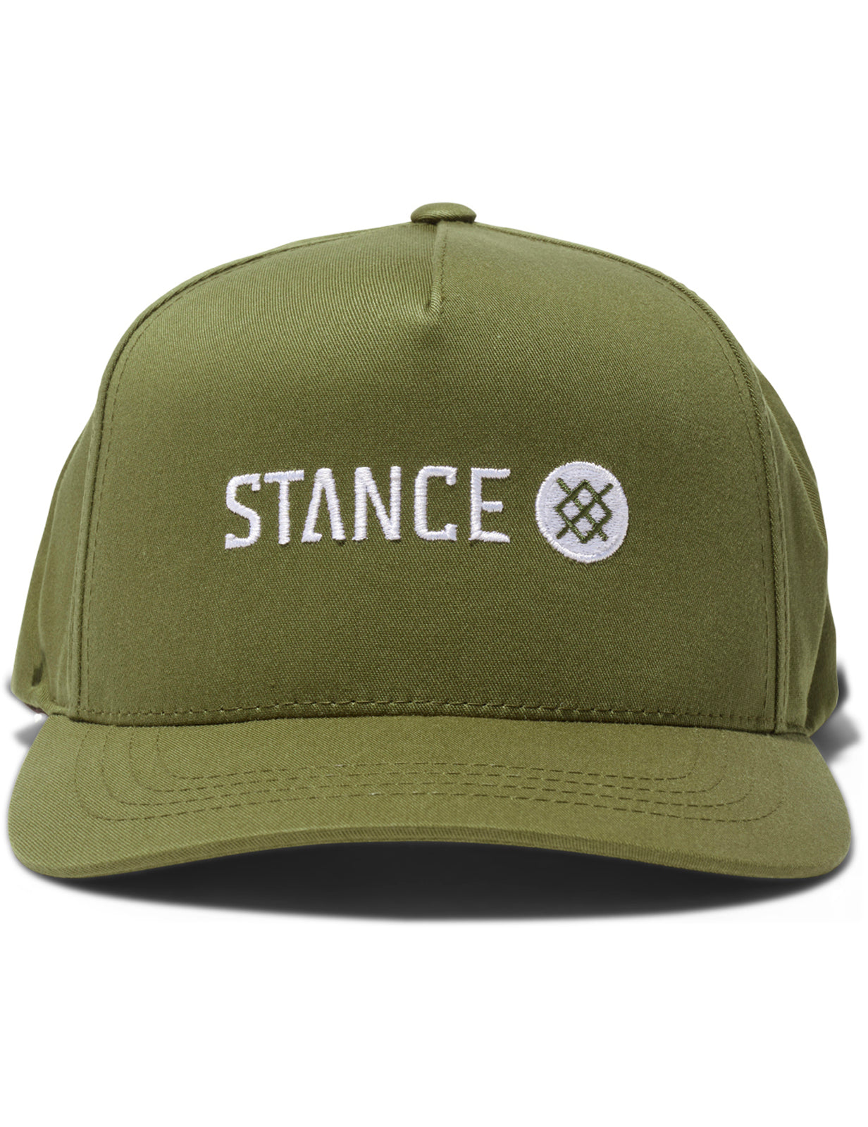 Stance Icon Snapback Curved Peak Cap in Military Green