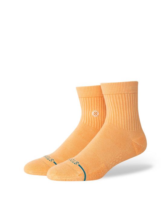 Stance Icon Washed Quarter Crew Socks in Peach