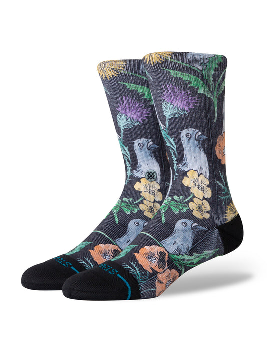 Stance Just Flocked Crew Socks in Black