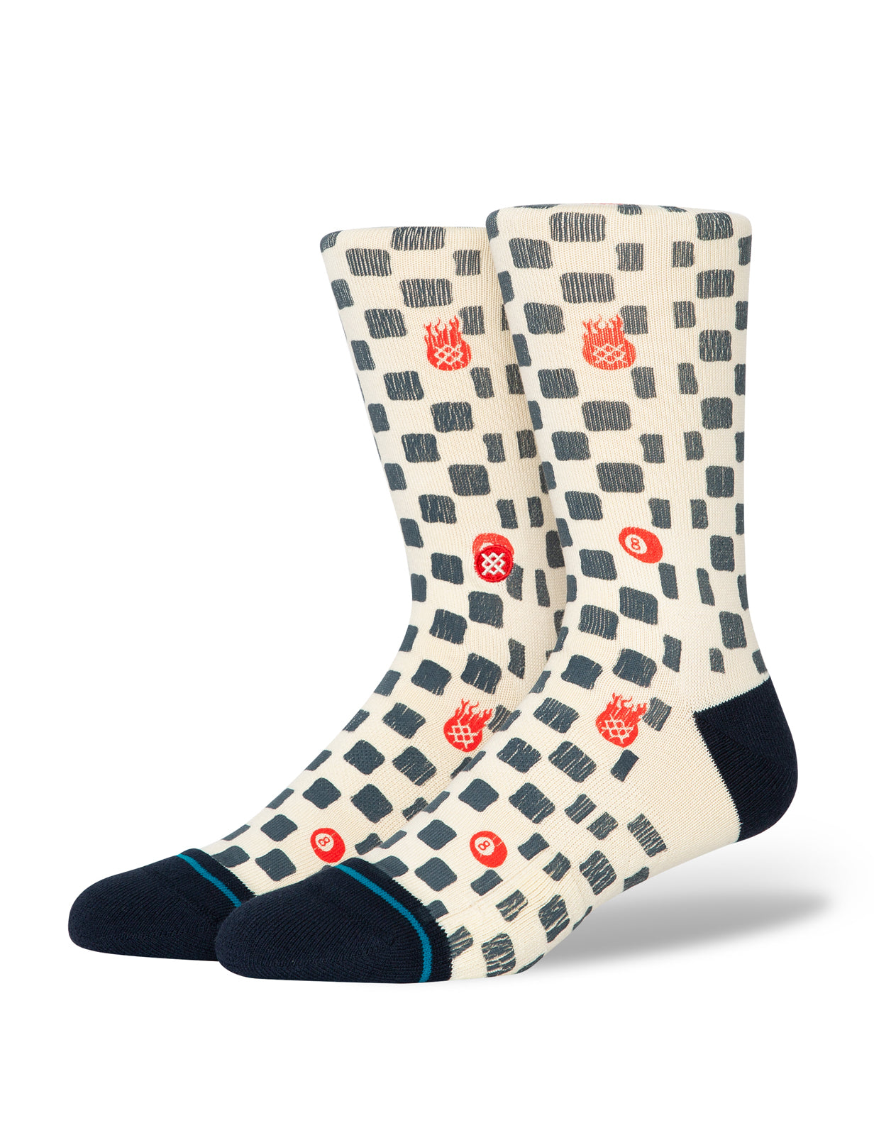 Stance „Lucky Unlucky“ Crew-Socken in gebrochenem Weiß