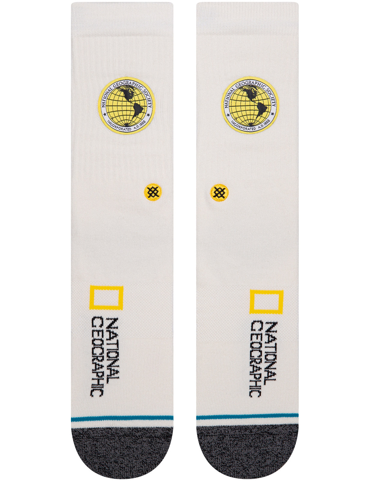 Stance Explorers Patch National Geographic Crew Socks in Offwhite