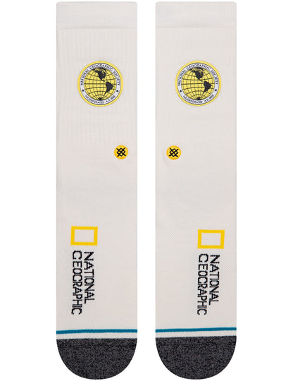 Stance Explorers Patch National Geographic Crew Socks in Offwhite