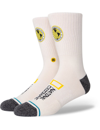 Stance Explorers Patch National Geographic Crew Socks in Offwhite