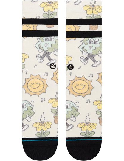 Chaussettes Stance Nice Mooves Crew en blanc cassé