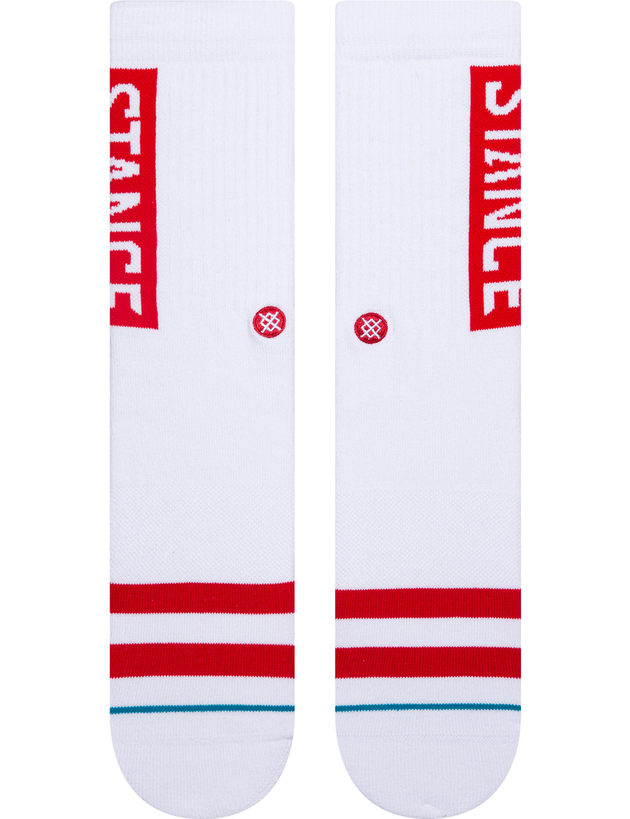 Stance OG Crew Socks in White Red