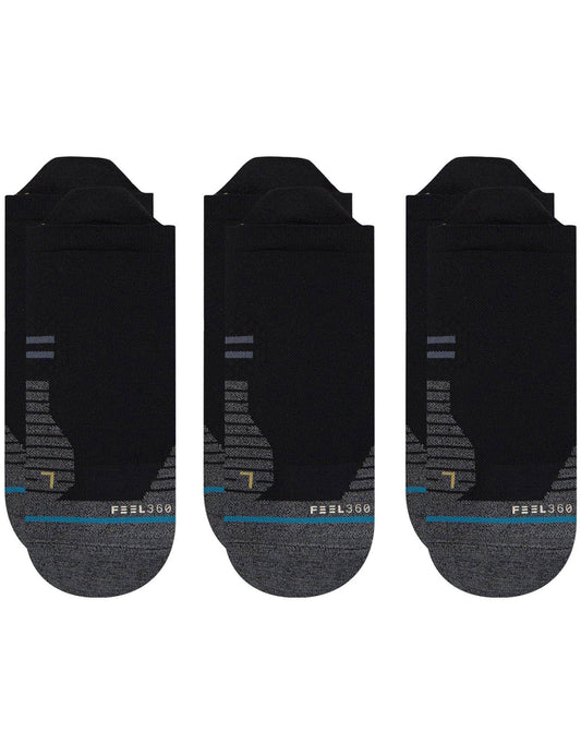 Lot de 3 paires de chaussettes invisibles Stance Run Light en noir