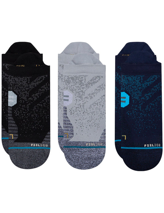 Stance Run Tab St 3 Pack No Show Socks in Multi