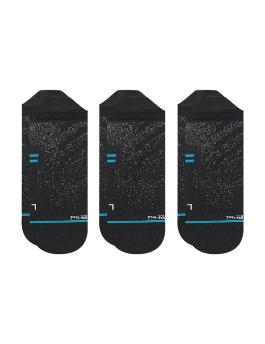 Stance Run UL Tab 3 Pack No Show Socks in Black