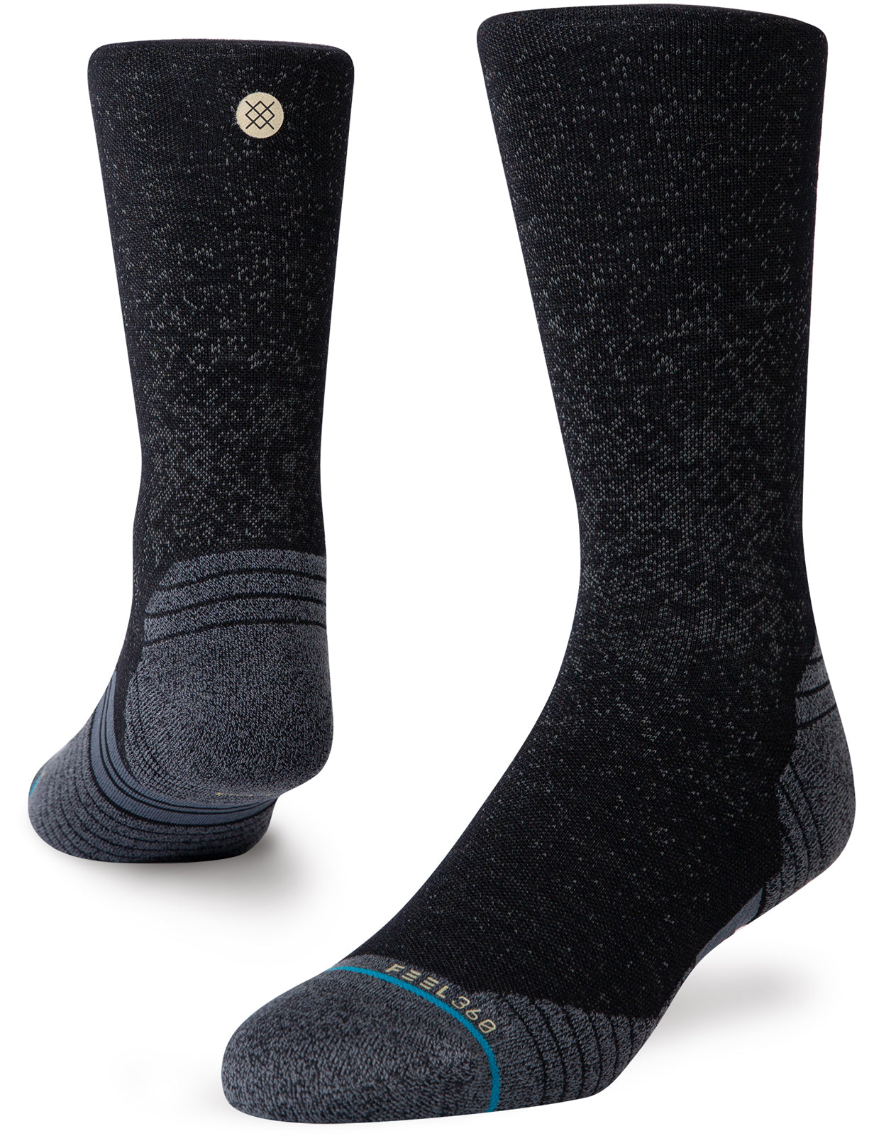 Stance Run Wool Crew Socks in Black