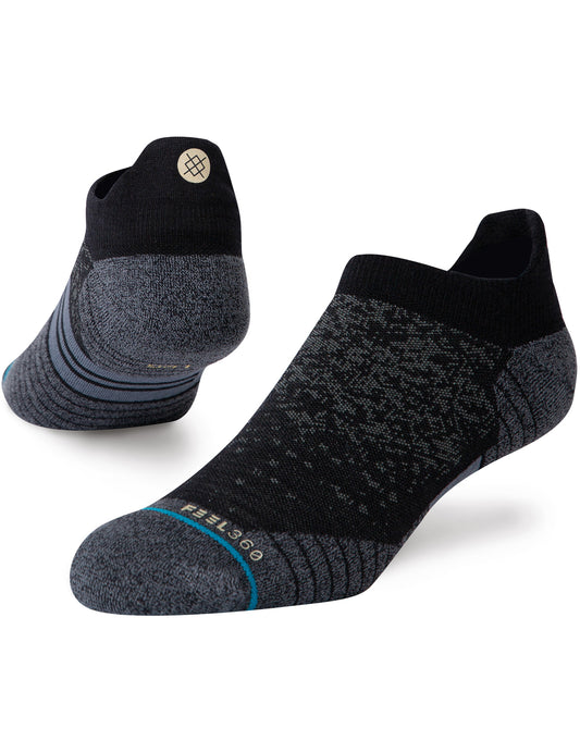 Stance Run Wool Tab No Show Socks in Black