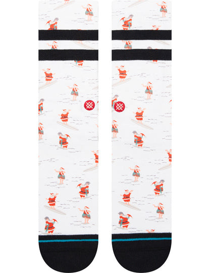 Stance Shranta Christmas Crew Socks in Off White